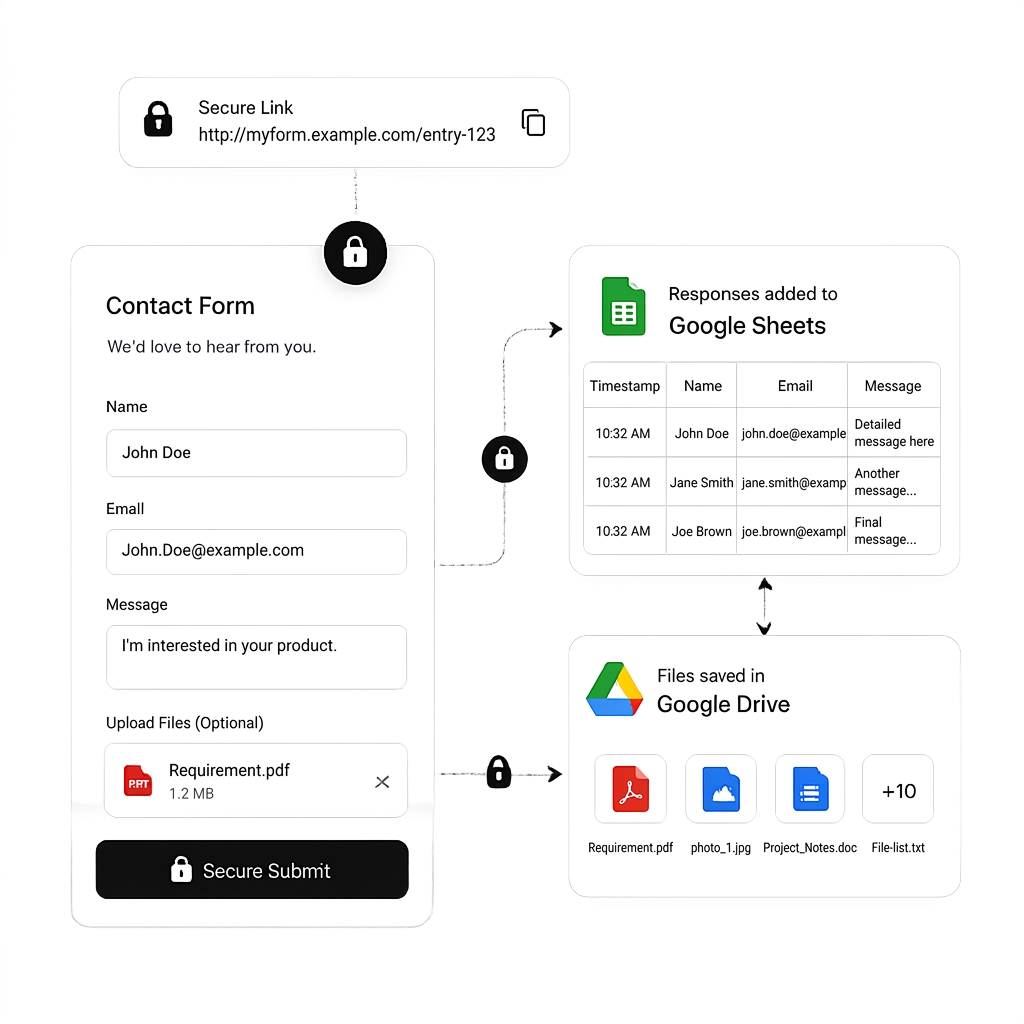 Form syncs directly to Google Sheet